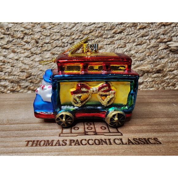 Vtg. Thomas Pacconi Blown Glass Christmas 2003 5 Piece Train Set Ornaments Boxed - Picture 12 of 13